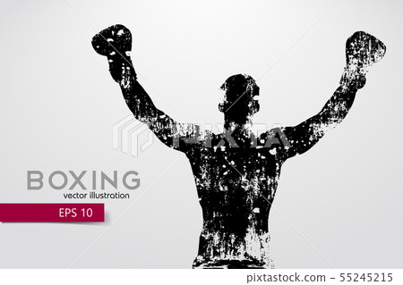 Boxing silhouette. Boxing. Vector illustration 55245215