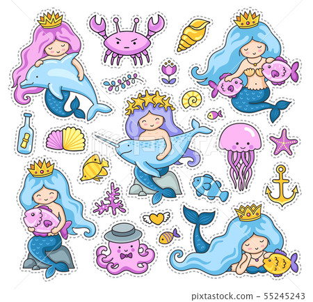 Big set of little mermaids stickers. Big set of little mermaids stickers. 55245243