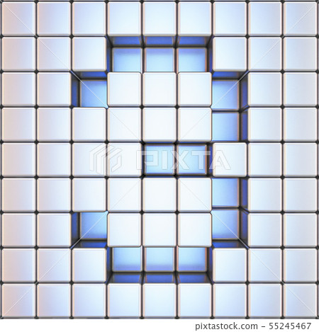 Cube grid Number 3 THREE 3D 55245467