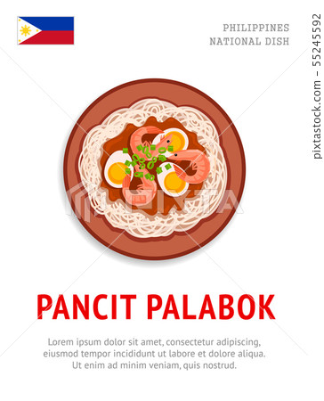 Pancit palabok. National filipino dish.  55245592