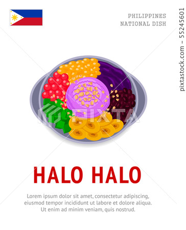Halo Halo. National filipino dish. 55245601