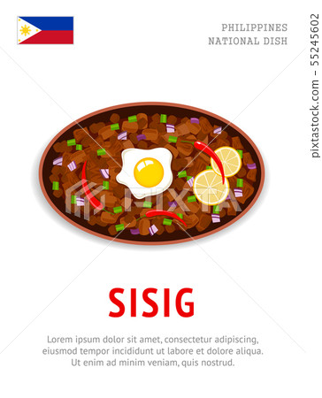 Sisig. National filipino dish. 55245602