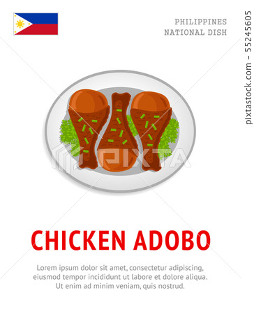 Chicken adobo. National filipino dish. 55245605