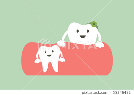 baby tooth and mom - first teeth concept 55246481