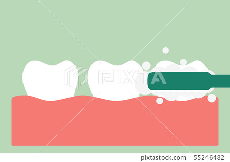 brushing teeth 55246482