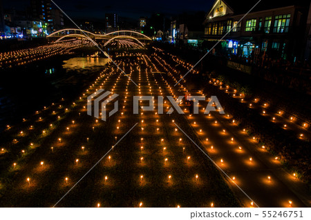 A night view of the Isahaya Mantogawa Festival [Isahaya City, Nagasaki Prefecture] 55246751