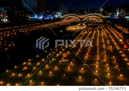 A night view of the Isahaya Mantogawa Festival [Isahaya City, Nagasaki Prefecture] 55246753