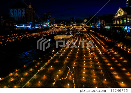 A night view of the Isahaya Mantogawa Festival [Isahaya City, Nagasaki Prefecture] 55246755