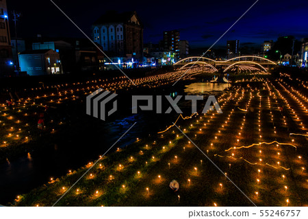 A night view of the Isahaya Mantogawa Festival [Isahaya City, Nagasaki Prefecture] 55246757