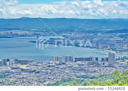 [Biwako seen from Mt. Hiei driveway] Sanjocho, Otsu City, Shiga Prefecture 55246828