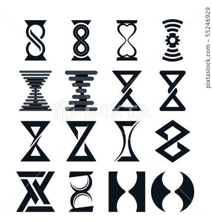 Abstract hourglass icon set 55246929