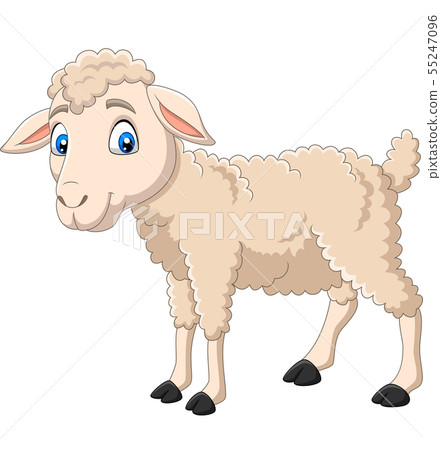 Cartoon happy lamb isolated on white background 55247096