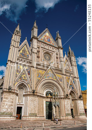 Facade of the opulent Cathedral of Orvieto 55248135