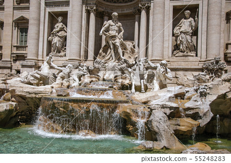 The world-famous Trevi Fountain in Rome The world-famous Trevi Fountain in Rome 55248283
