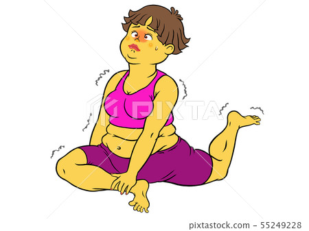 Dieting Yoga, Chubby Female - Stock Illustration [55249228] - PIXTA