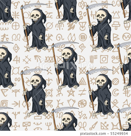 Halloween seamless pattern, background with cartoon skeletons 55249934