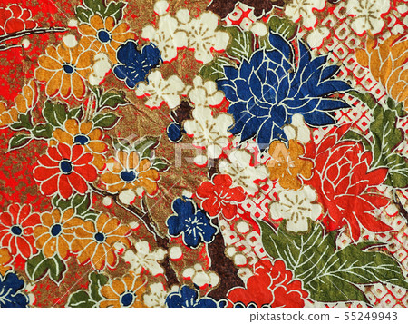 Japanese paper Soto Yuzen Handmade Japanese paper Red series Flower / Kanoko 55249943