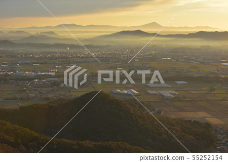 View eastward Sano city, Mt. Mitaka and distant areas of Mt. 55252154