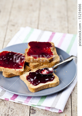 Fresh toasted cereal bread slices with homemade 55254666