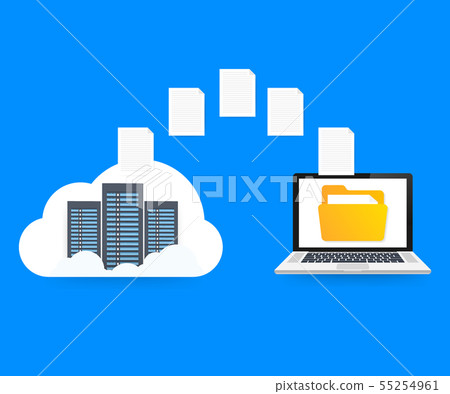 Data protection cloud storage design flat concept. - Stock Illustration ...