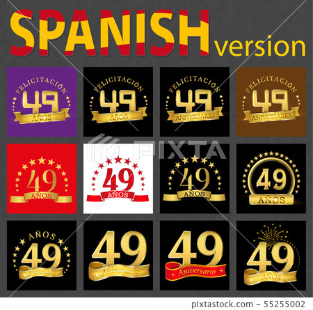 Spanish set of number forty-nine (49 years) 55255002