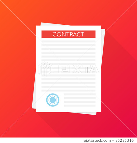 Signed paper deal contract icon agreement pen on Signed paper deal contract icon agreement pen on 55255316