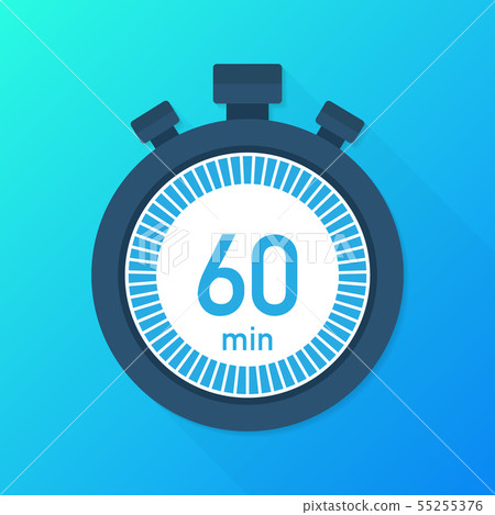 The 60 minutes, stopwatch vector icon. Stopwatch 55255376