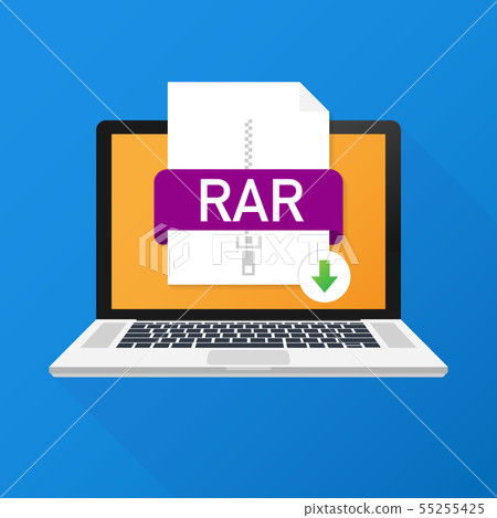 Download RAR button on laptop screen. Downloading Download RAR button on laptop screen. Downloading 55255425