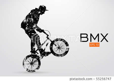 Silhouette of a BMX rider. Vector illustration 55256747
