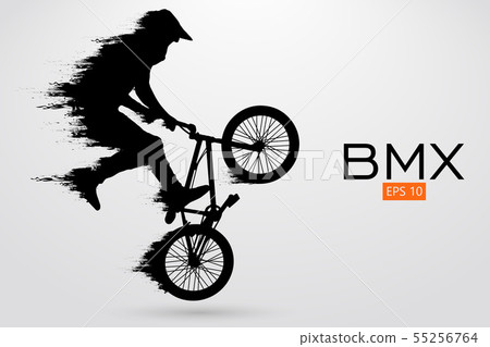Silhouette of a BMX rider. Vector illustration Silhouette of a BMX rider. Vector illustration 55256764