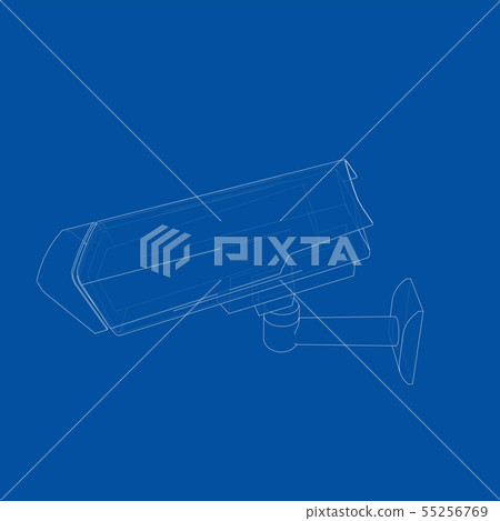Outline CCTV camera. Security camera. Vector Outline CCTV camera. Security camera. Vector 55256769