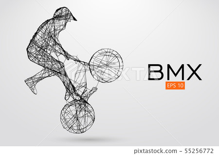 Silhouette of a BMX rider. Vector illustration 55256772