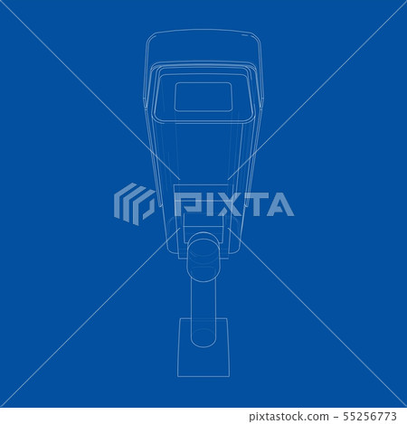 Outline CCTV camera. Security camera. Vector 55256773
