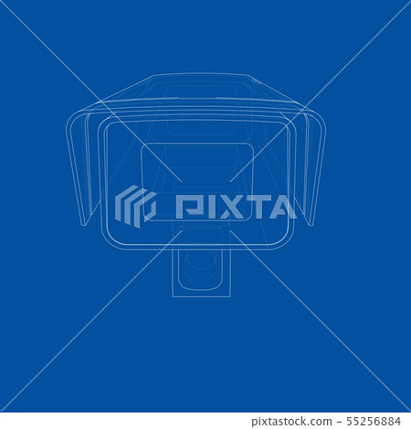 Outline CCTV camera. Security camera. Vector 55256884