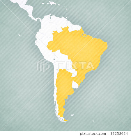 Map of South America - Brazil and Argentina 55258624