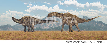 Dinosaur Ampelosaurus in a landscape 55259989