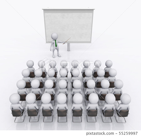 3D figures as lecturer and students 55259997
