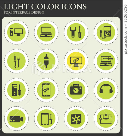 electronics repair icon set 55260256