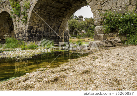 Arcade of old medieval bridge. Salamanca Spain Arcade of old medieval bridge. Salamanca Spain 55260887
