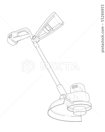 Outline trimmer grass cutter. Vector 55260955