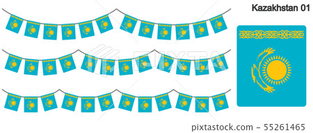 Garland of Kazakhstan flag vector data (bunting garland) Garland of Kazakhstan flag vector data (bunting garland) 55261465