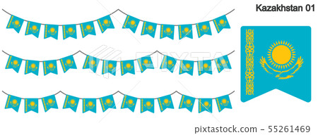 Garland of Kazakhstan flag vector data (bunting garland) 55261469