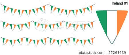 Garland of Ireland flag vector data (bunting garland) 55261689