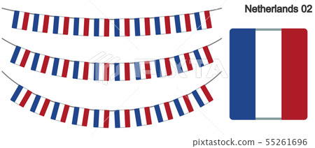 荷蘭國旗（彩旗花環）的花環矢量旗幟 55261696
