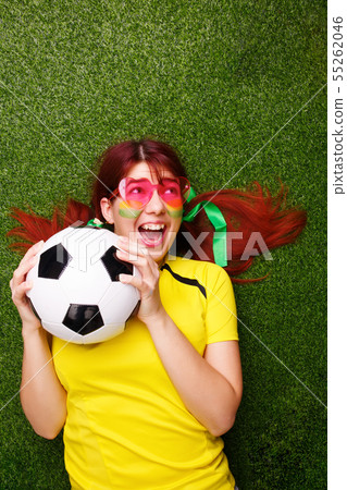 Soccer fan support their team and celebrate goal Soccer fan support their team and celebrate goal 55262046