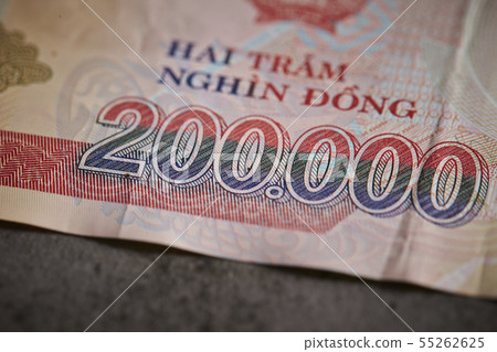 越南的貨幣Don 200,000韓元法案 55262625