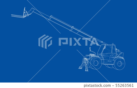 Forklift concept. Vector rendering of 3d Forklift concept. Vector rendering of 3d 55263561