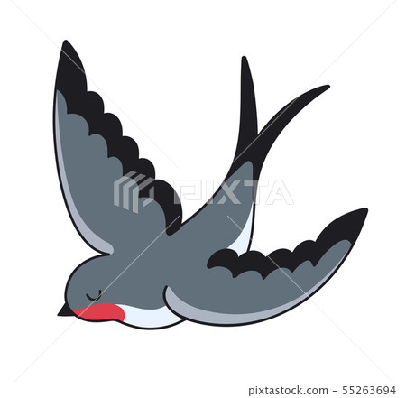 Swallow bird. Simple vector illustration. Swallow bird. Simple vector illustration. 55263694