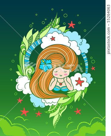 Lying beautiful girl with long beautiful hair. Lying beautiful girl with long beautiful hair. 55264063
