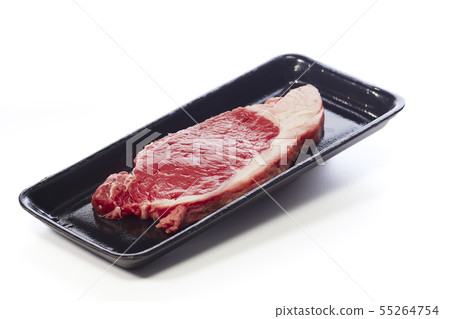 raw beef steak in package on white raw beef steak in package on white 55264754